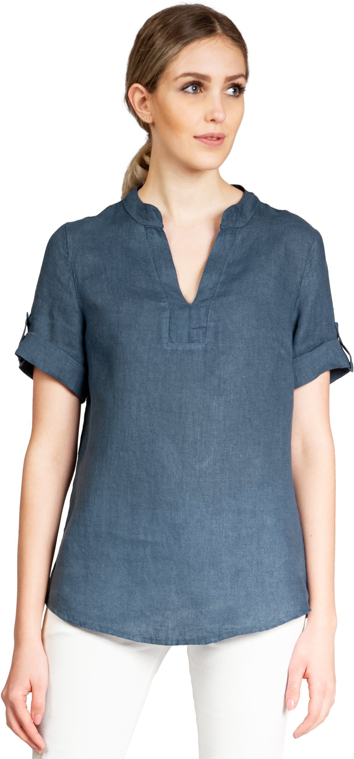 Caspar Shirtbluse BLU024 elegante Damen Halbarm günstig online kaufen