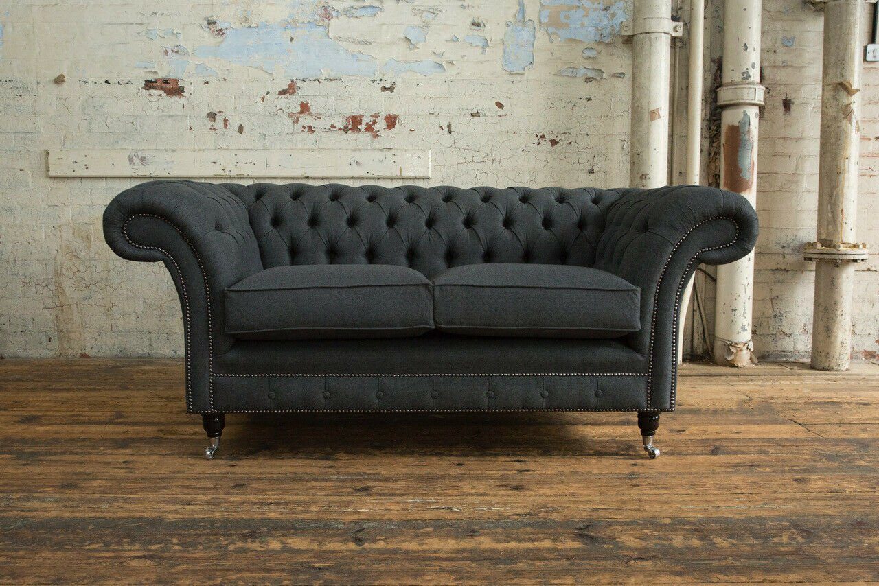 JVmoebel Chesterfield-Sofa, Chesterfield 2 Sofa 185 Design Sitzer cm Couch