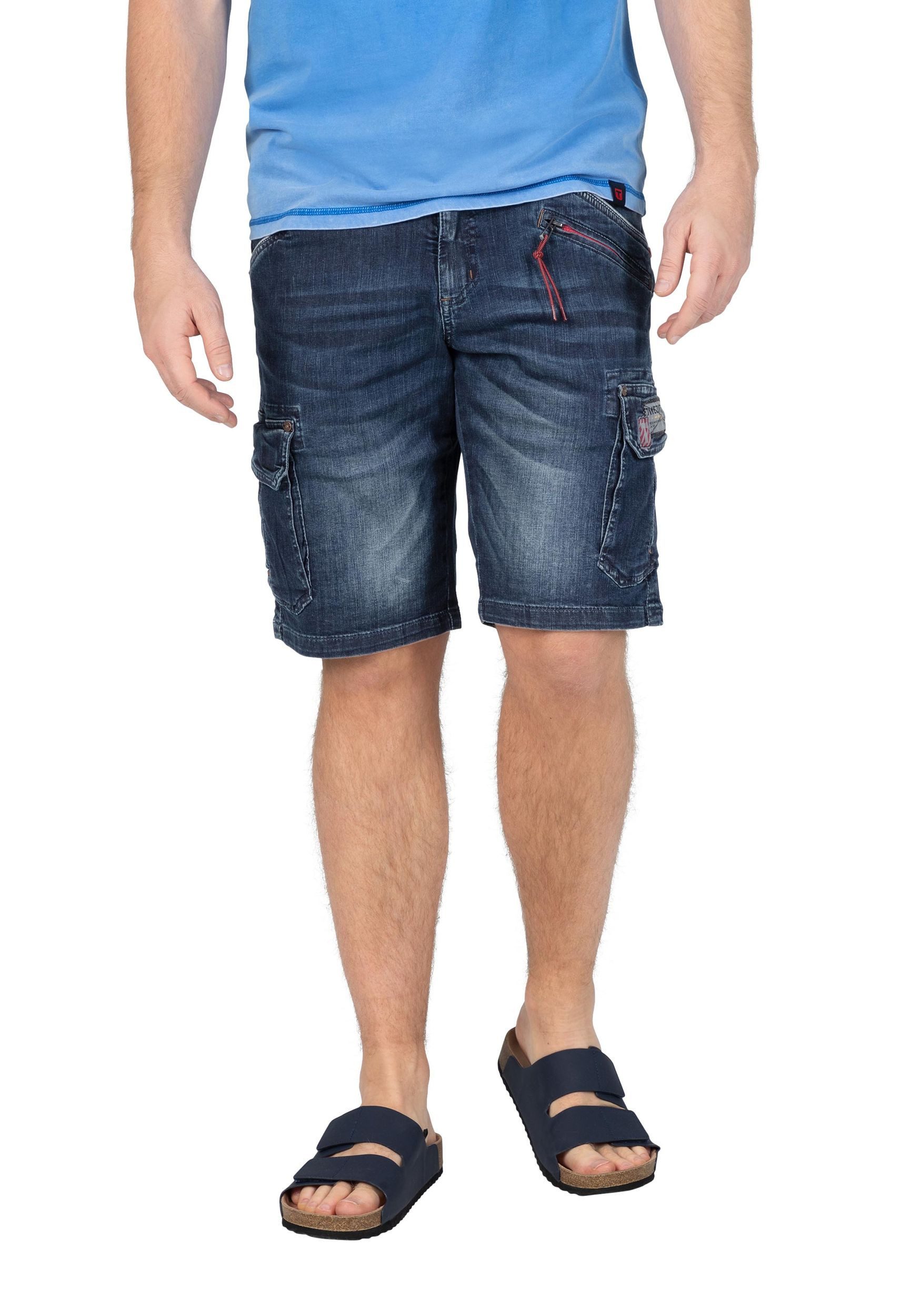 TIMEZONE Jeansshorts Cargo mit Reißverschlussdetails und für Herren (1-tlg) Baumwolle Regular Fit unifarben atmungsaktiv Reißverschluss – Bild 5 von 5