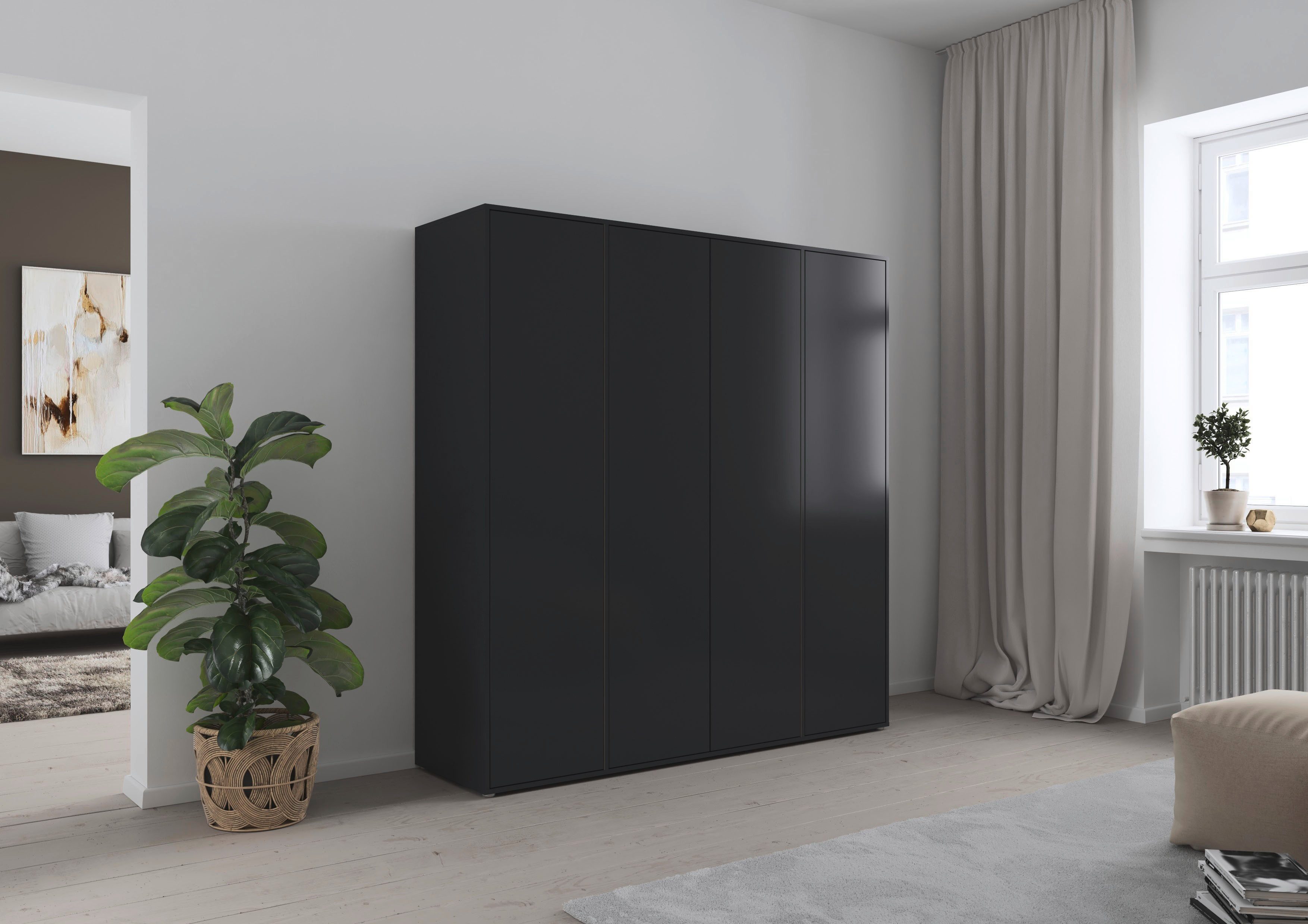 rauch Drehtürenschrank Kleiderschrank Schrank Garderobe Wäscheschrank NABILA viel Stauraum (in 3 verschiedenen Ausstattungen BASIC/CLASSIC/PREMIUM) in 2 Breiten mit Push-to-Open Funktion TOPSELLER MADE IN GERMANY