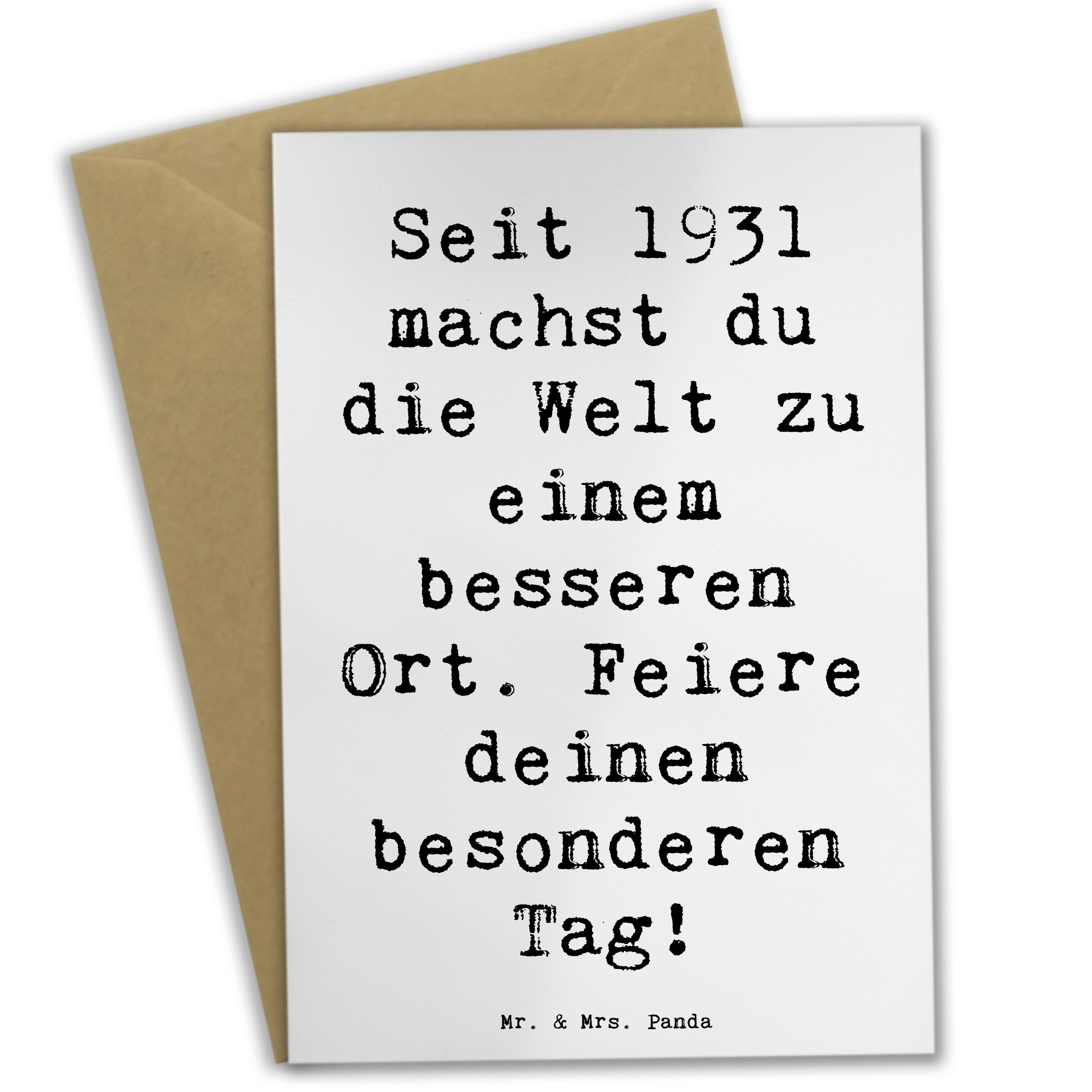 Grußkarte Spruch 1931 Geburtstag - Weiß - Geschenk, Geburtstag 1931, Grußkarte