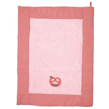 Krabbeldecke Krabbeldecke "Brezel mit Tirolerhut", rosa, P.Eisenherz, aus flauschiger, saugfähiger Baumwolle in rosa
