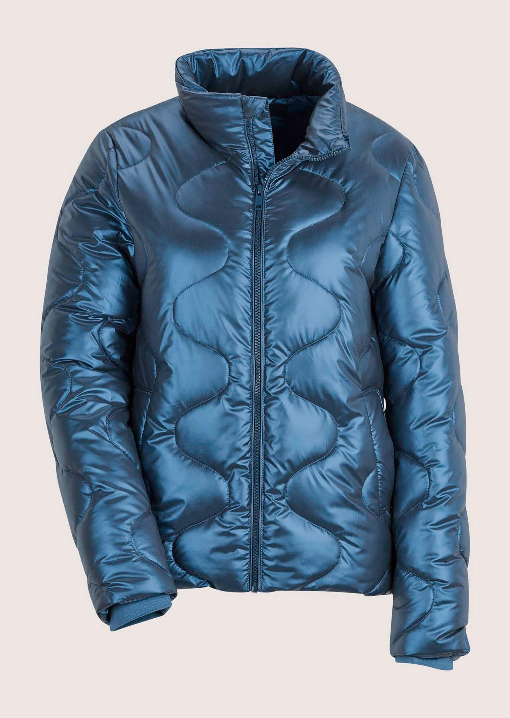 Outdoorjacke Glänzende Winterjacke mit Kapuze