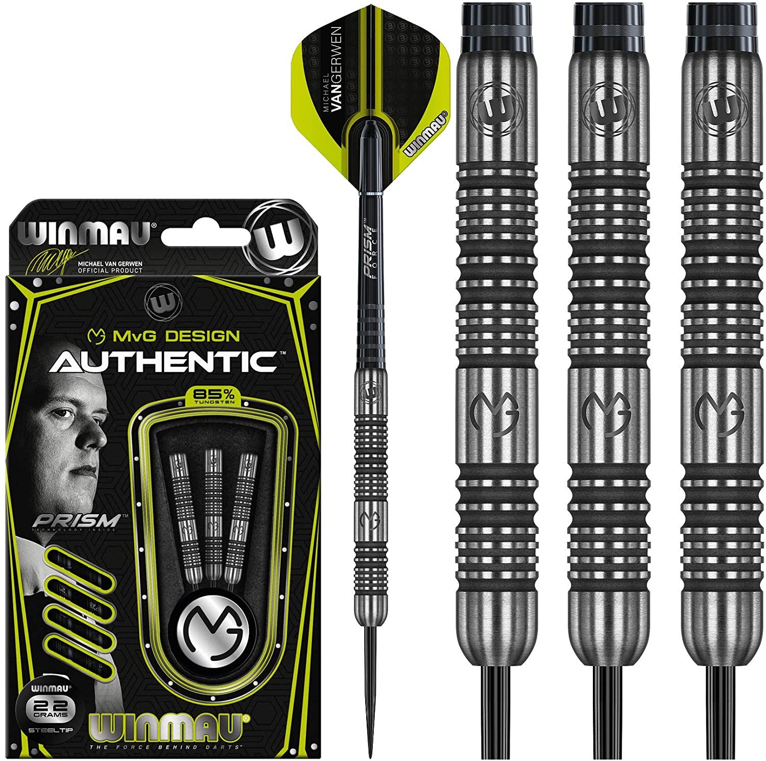 Dartpfeil Steeldart Michael Van Gerwen MvG Authentic 85% Tungsten Steeltip 22gr