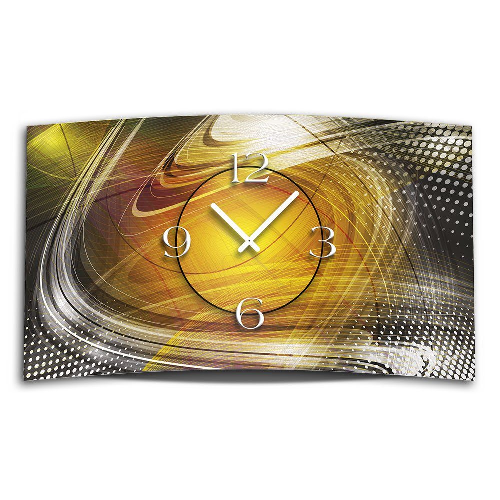 dixtime Wanduhr Digital Designer Art Designer Wanduhr abstrakt modernes Wanduhren (Einzigartige 3D-Optik aus 4mm Alu-Dibond)