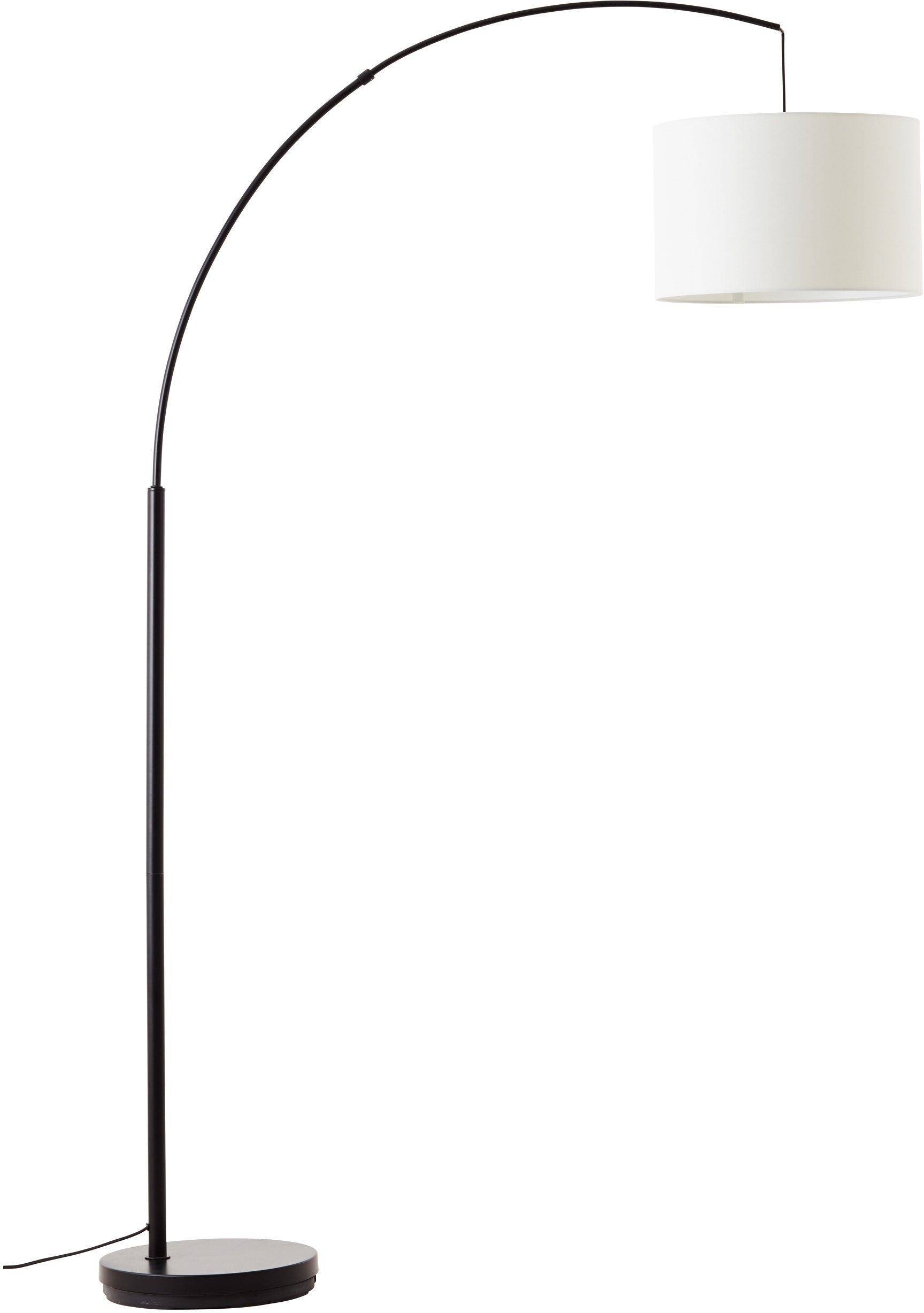 Stehlampe Places Leuchtmittel, Textilschirm 36cm ohne Elijah, Style of hellbeige Ø Stoff Bogenlampe
