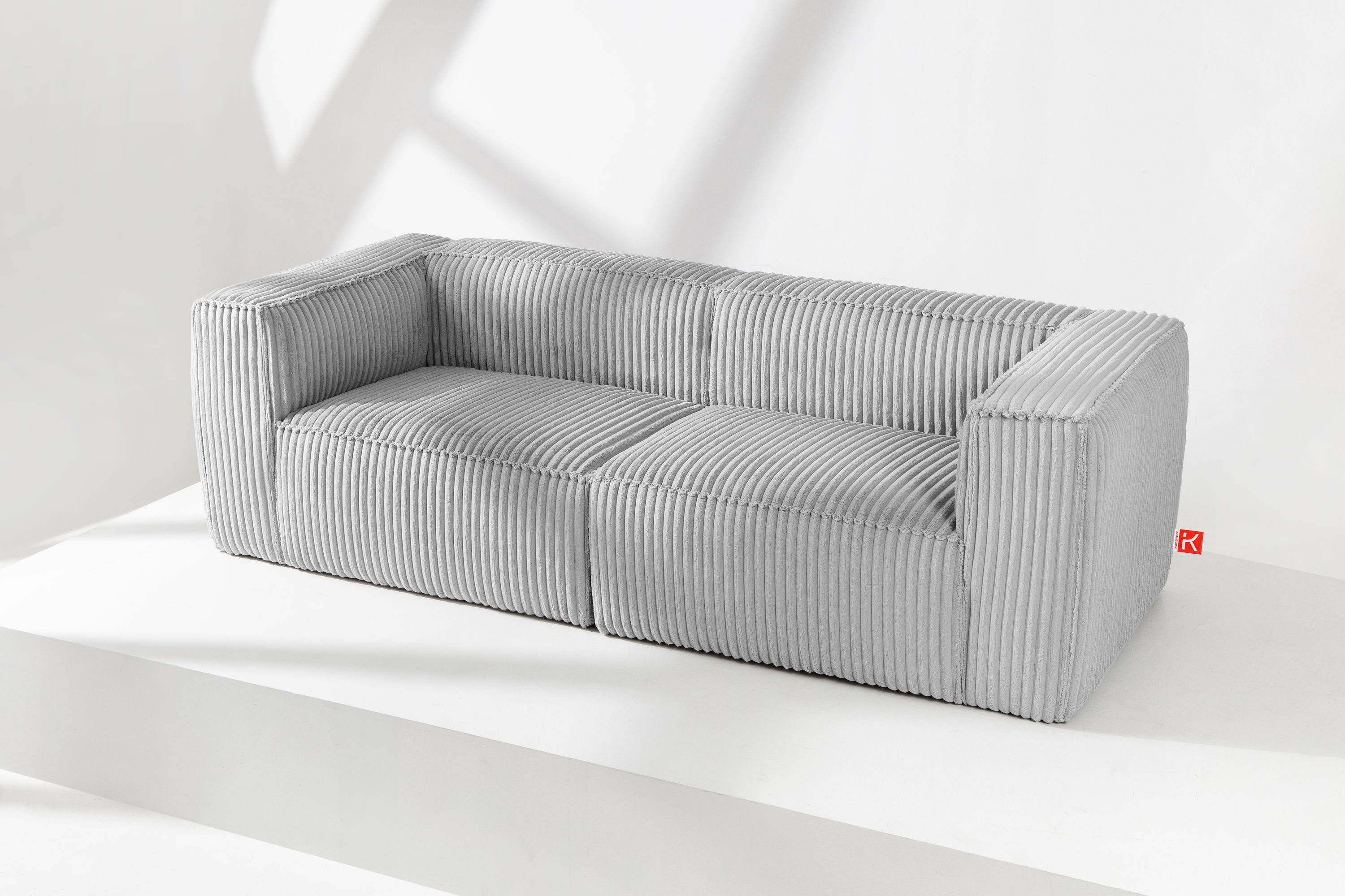 KONSIMO® 3-Sitzer Einzelsofa 3-Personen FEROX, hergestellt in der EU,aus breitem Cordstoff,Modern,3-Sitzer