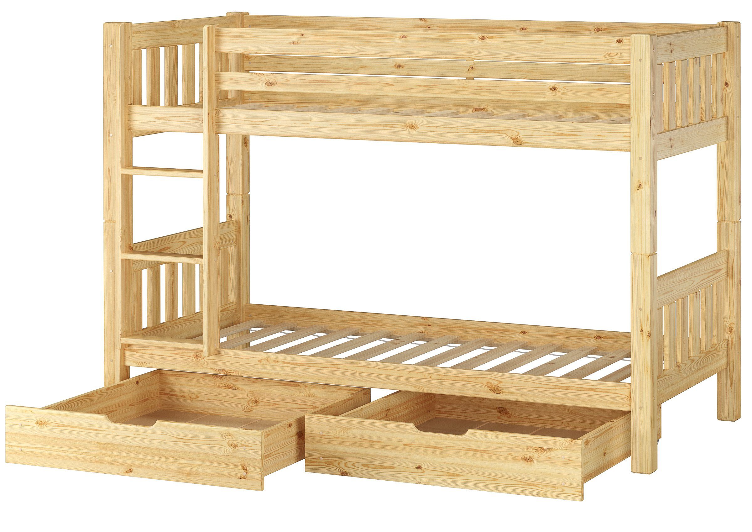 + 2 Hochbett tlg. Kinderetagenbett + ERST-HOLZ Bettkasten aus Rollroste Kiefer Etagenbett 2