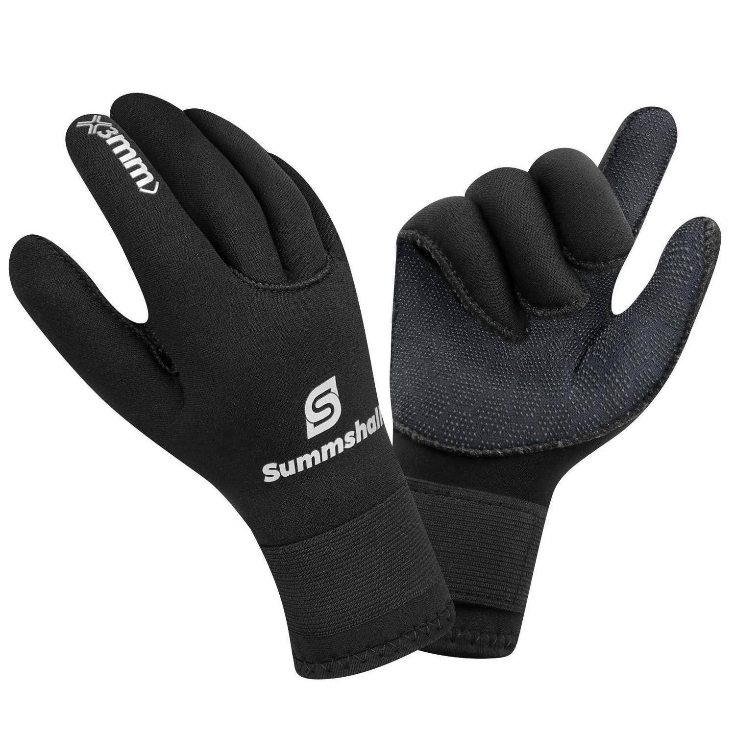 LuxusKollektion Neoprenhandschuhe Neoprenhandschuhe 3mm Damen Herren L Schwarz (1-St)