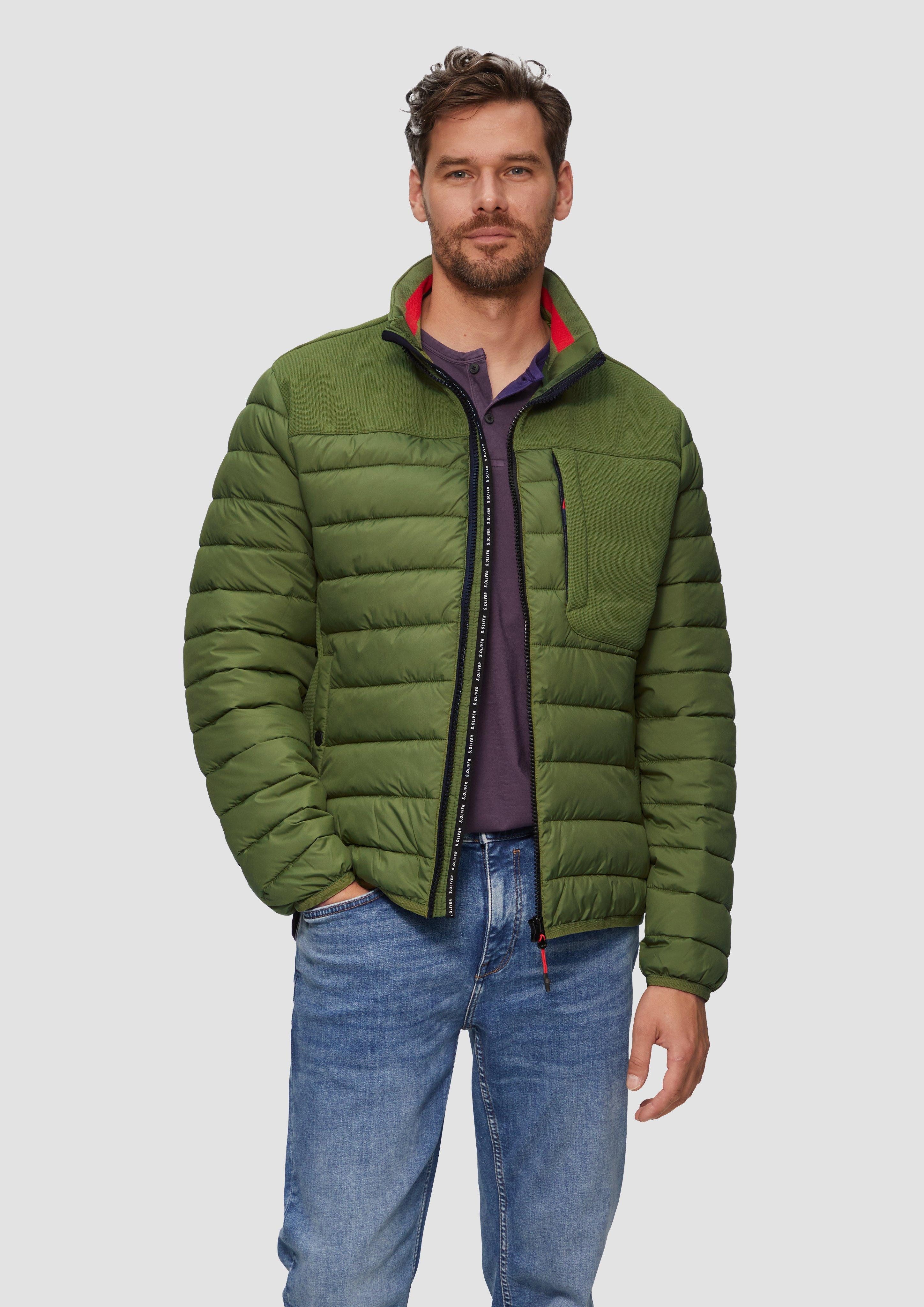 Allwetterjacke Leichte Steppjacke im Materialmix mit Kontrast-Details