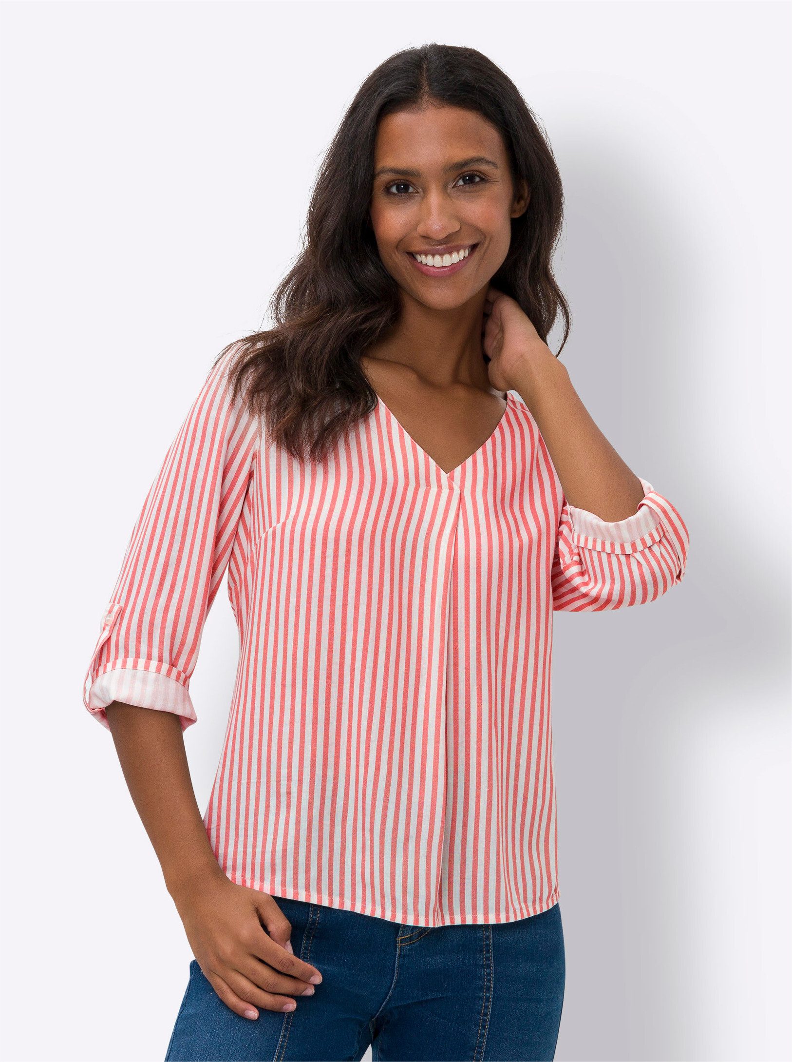 Klassische Bluse Streifenbluse