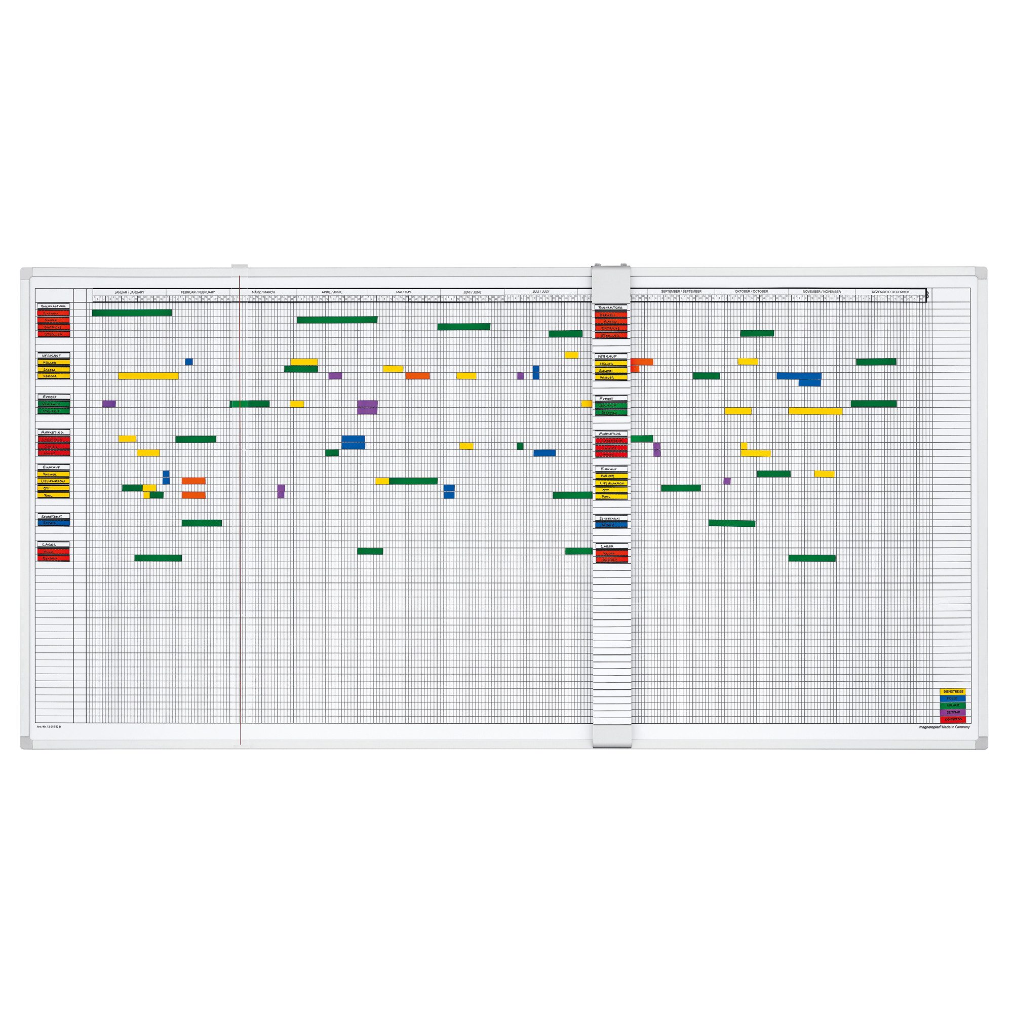 magnetoplan® Wandtafel Personalplaner 3703255 5Tage/Woche für 30 Mitarbeiter