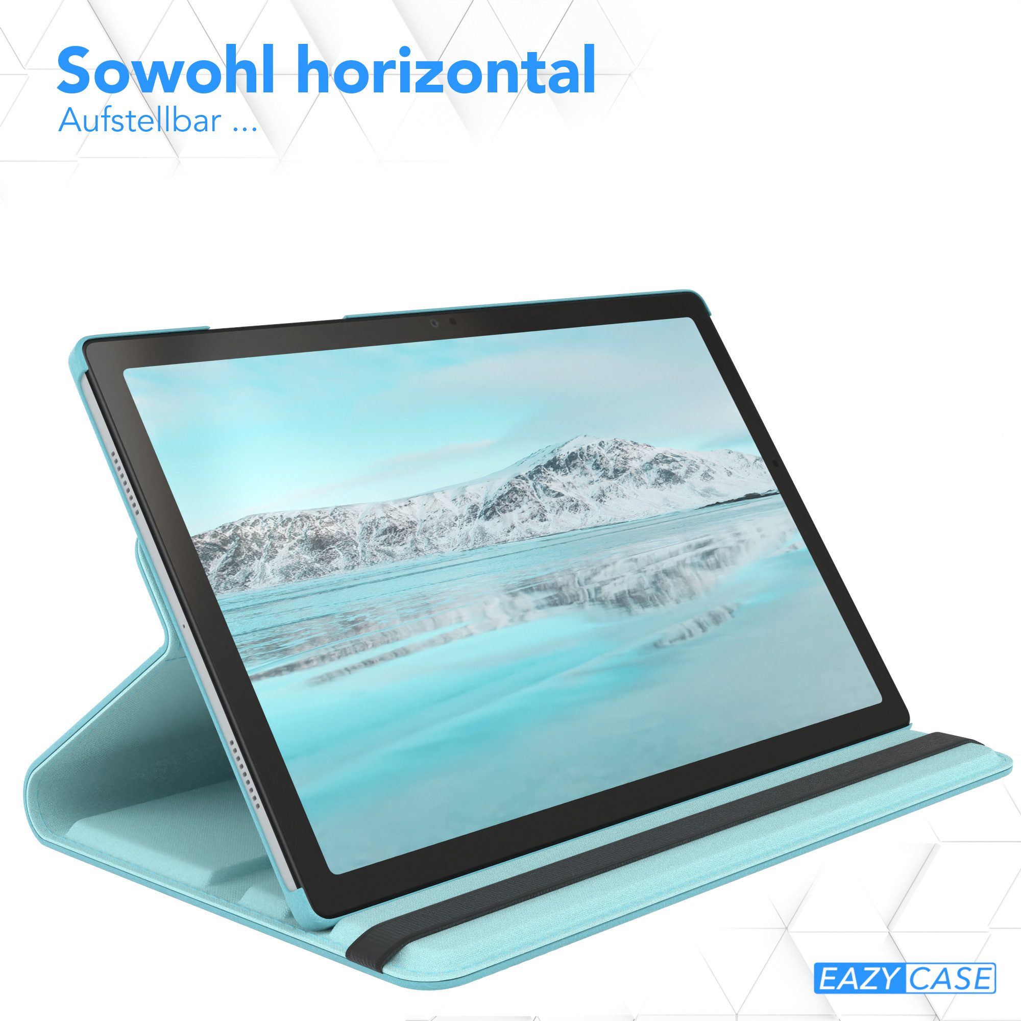 EAZY CASE Tablet-Hülle Rotation Case für Samsung Galaxy Tab A8 10.5 LTE 10,5 Zoll, Schutzasche für Tablets Flipcase Hülle Kratzschutz Displayschutz Blau – Bild 4 von 5