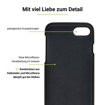 Artwizz Smartphone-Hülle Leather Clip Leder Schutzhülle aus Handgefertigtem Echt-Leder, Schwarz, iPhone SE (2022/2020) / 8 / 7