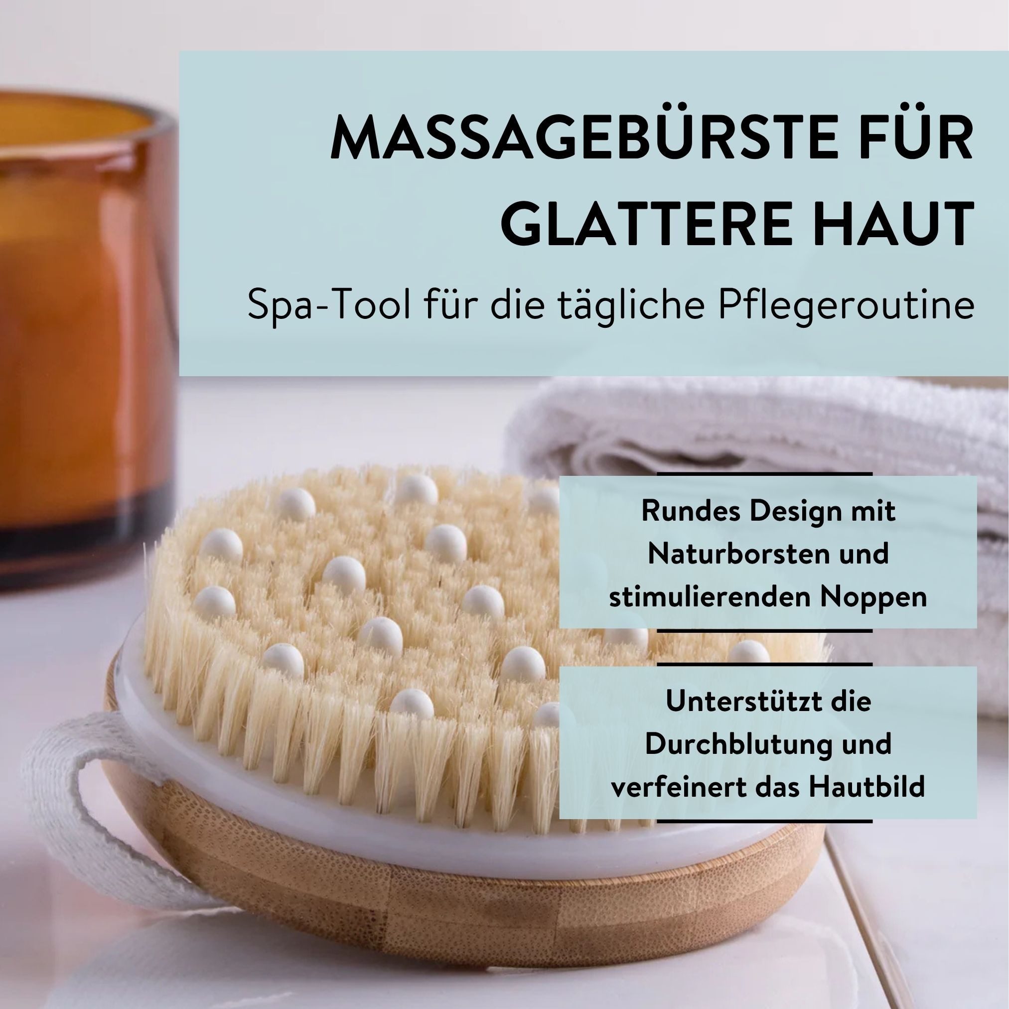 PARSA Beauty Massagebürste PARSA Beauty WELLNESS Bambus Handmassagebürste Massage Tool