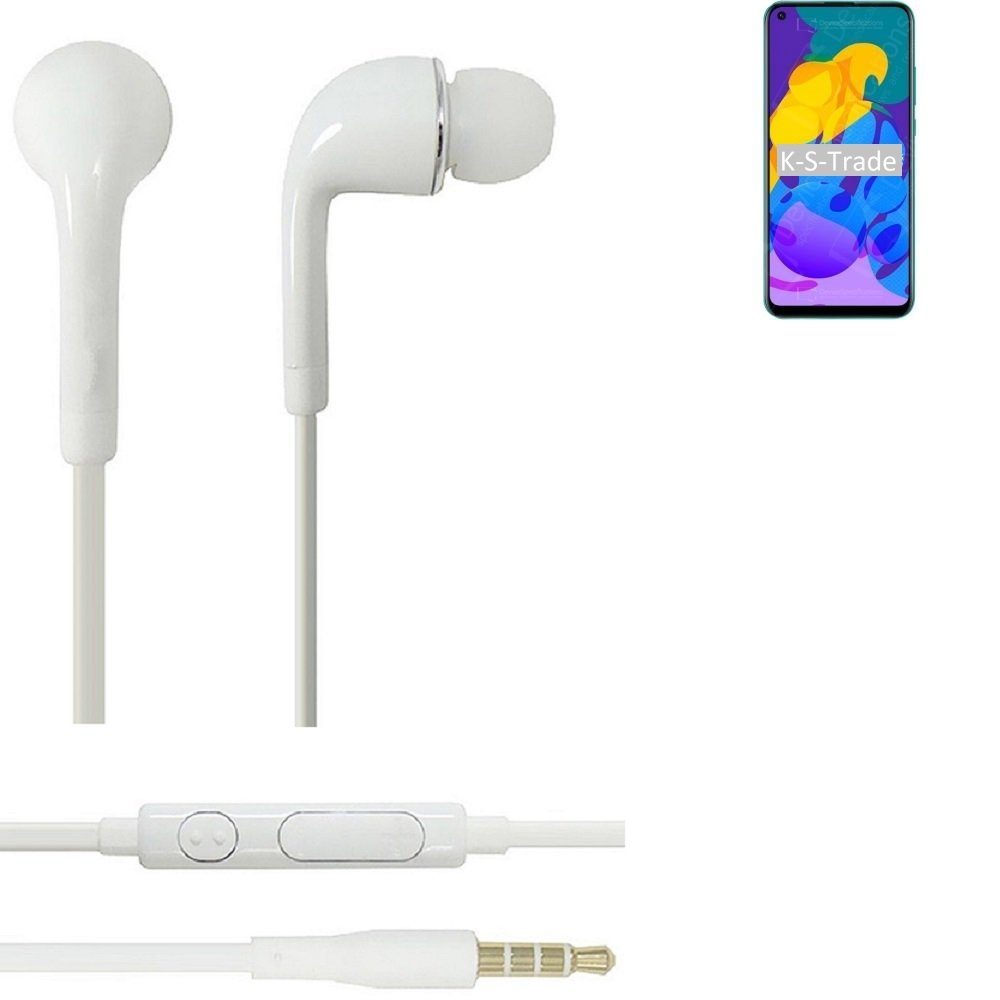 3,5mm) (Kopfhörer 4T K-S-Trade mit In-Ear-Kopfhörer Play Lautstärkeregler Honor Huawei für Mikrofon weiß u Headset