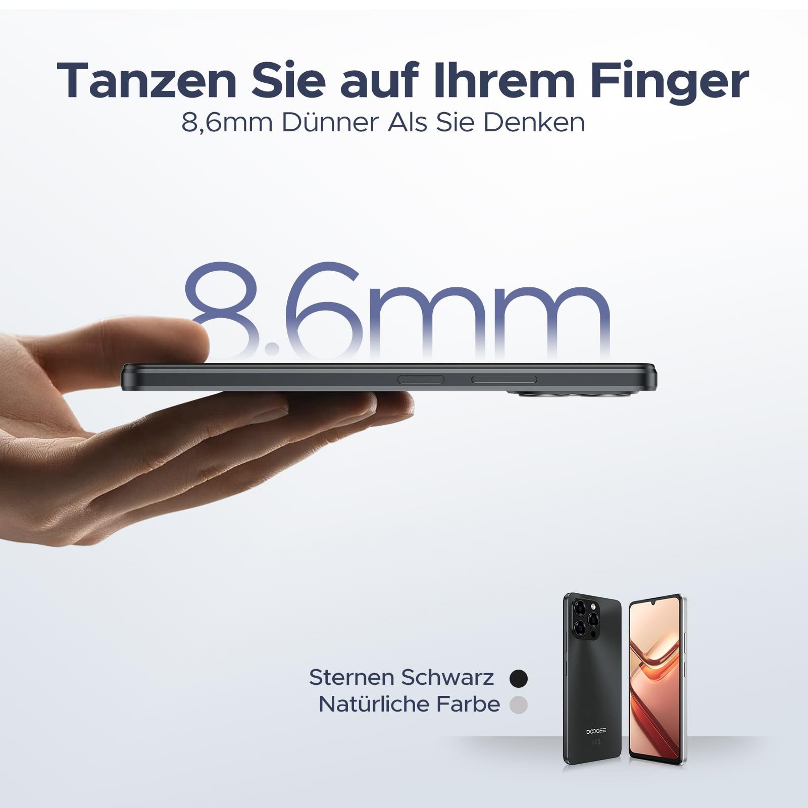 DOOGEE Note 58 32GB+128GB 4G Smartphone (17,15 cm/6.75 Zoll, 128 GB Speicherplatz, 16 MP Kamera, Android 16, 6.75" HD 90Hz, 6250mAh, Dual SIM 4G, NFC)