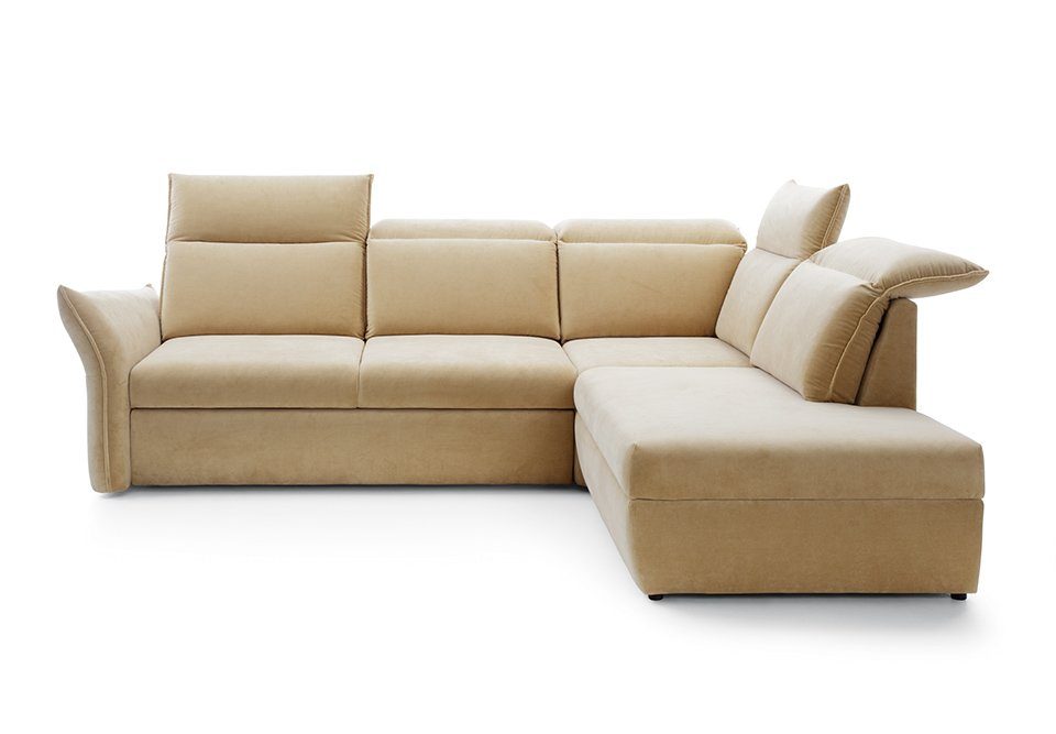 JVmoebel Ecksofa Beiges L-Form Sofa Eckcouch mit Schlaffunktion stilvoll Neu, Made in Europe