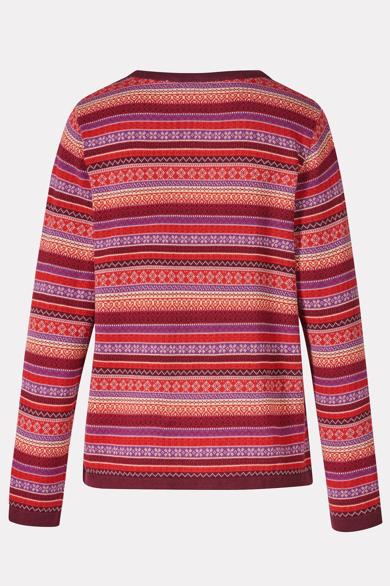Himalaya Clothing Strickpullover Damen mit lebendigem Jacquardmuster - Strickpullover aus Bio-Baumwolle Gerader Jacquardpullover mit hohem Tragekomfort