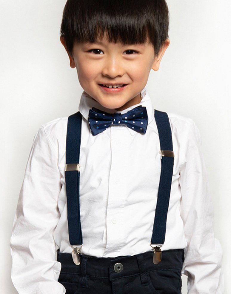 axy Hosenträger Kinder Jungen Hosenträger mit Bunt Fliege Set (2-St., 2er Set) für Kinder 1-6 Jahre alt, verstellbar und elastisch – Bild 4 von 5