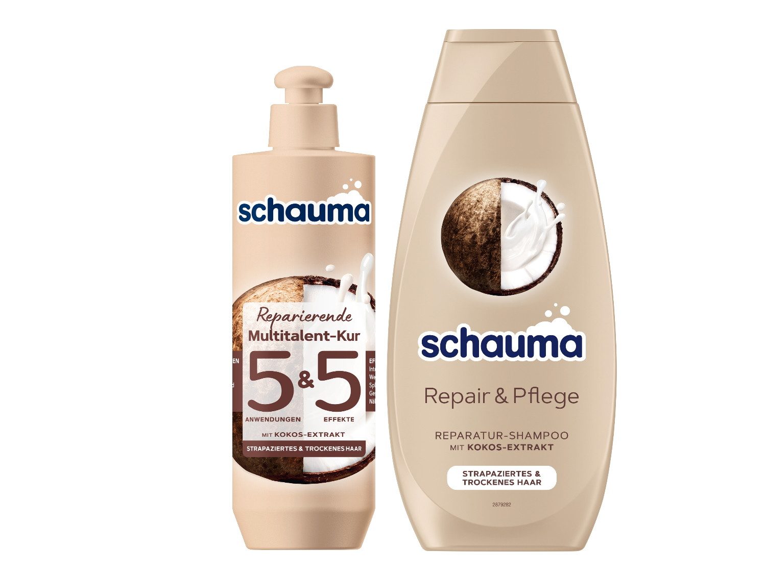 Schauma Haarshampoo 5&5 Kur Reparierend 300ml & Shampoo Repair 400ml, 2-tlg., Splissversiegelung, repariert, weniger Haarbruch
