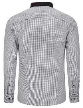 Huber Hemden Langarmhemd HU-0079 Kentkragen, Kontraststoff, Regular Fit - gerader Schnitt, Made in EU