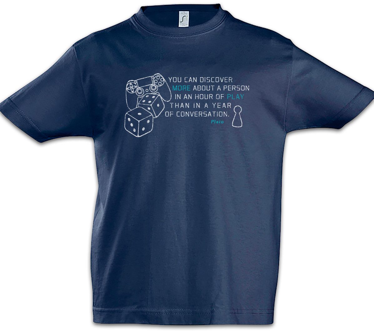 Print-Shirt Plato Discover Kinder T-Shirt Zitat Quote Platon Philosopher Philosoph