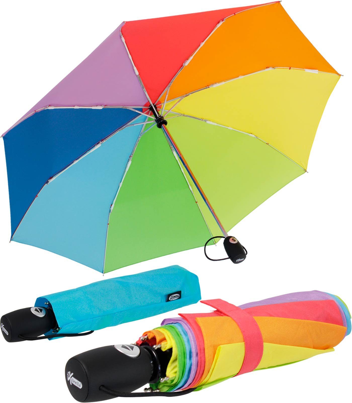 iX-brella Taschenregenschirm Mid Class - mit Auf-Zu-Automatik in vielen Farben, stabil, robust, praktisch