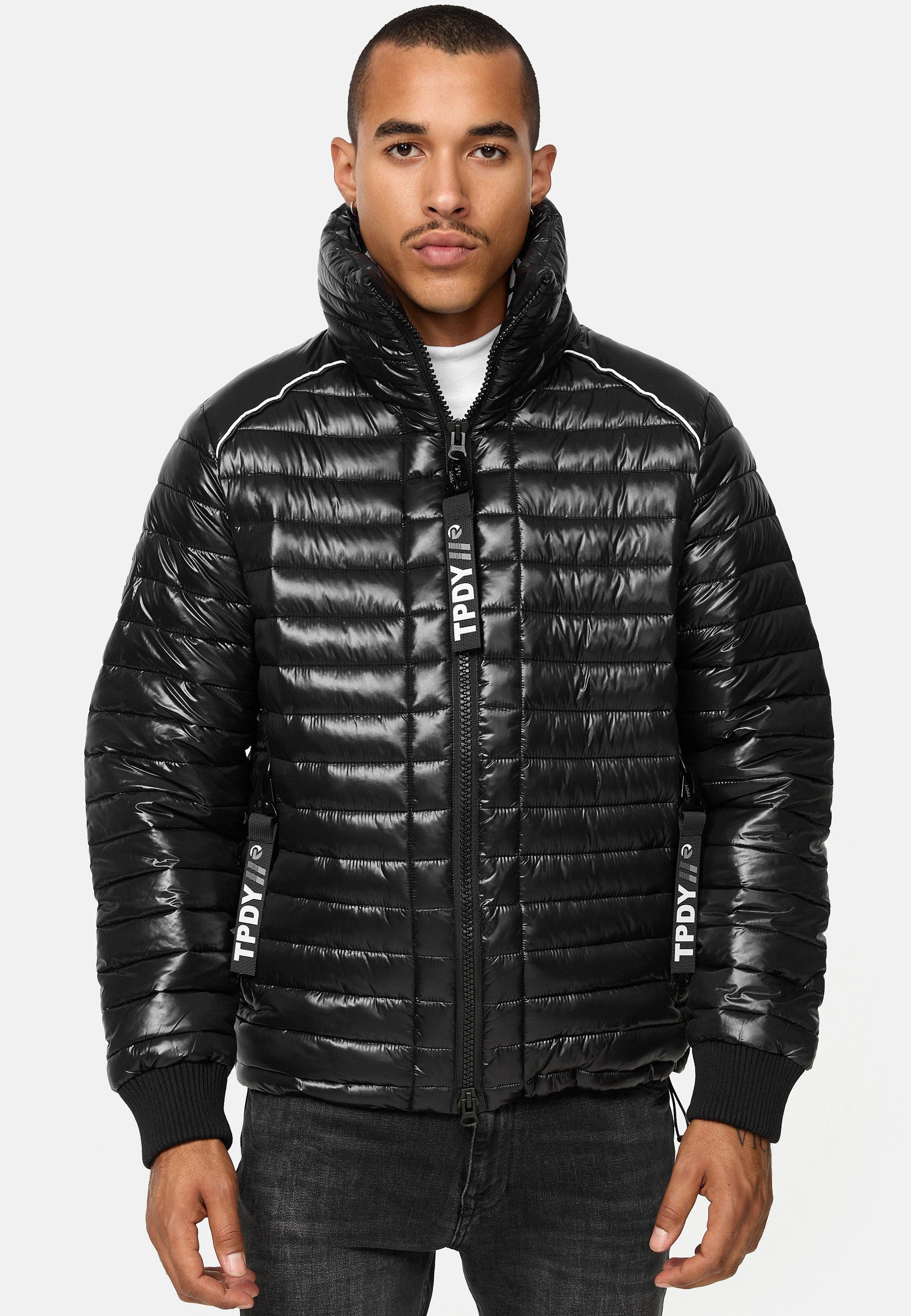 trueprodigy Steppjacke Corey Pufferjacket Stehkragen Rippbund Glanz Look