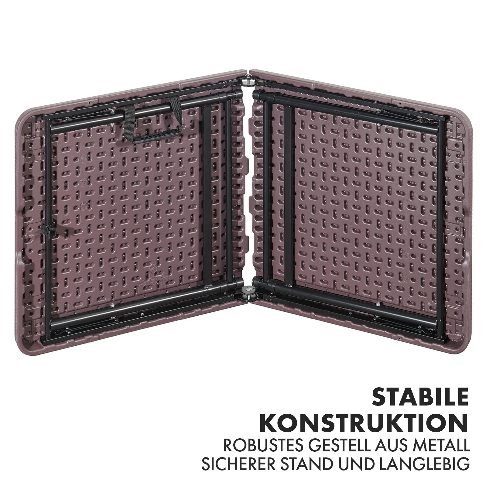 Kubus Campingtisch Klapptisch Lumo, Höhenverstellbar und Wetterfest, 120 x 60 cm