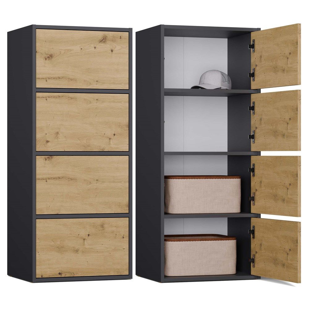 MAGOWA Kommode ALMA moderne Kommode mit TIP-ON System (perfekt kombinierbar), Höhe: 119 cm - Breite: 50 cm - Tiefe: 40 cm