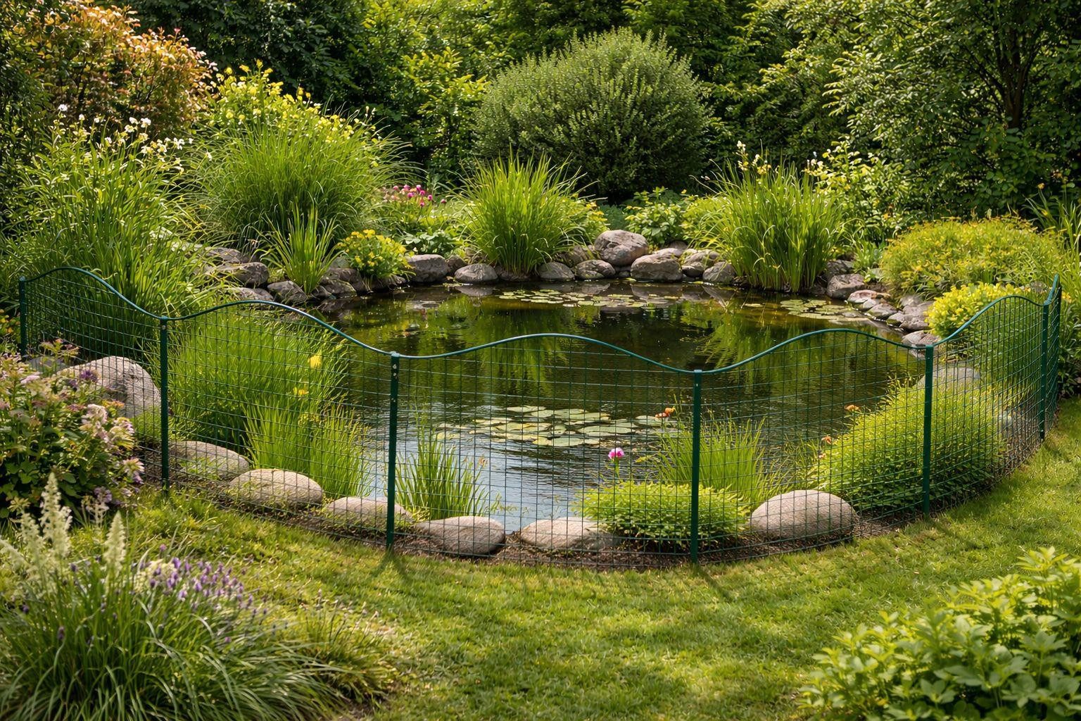 ESTEXO Gartenzaun Teichzaun Oberbogen 11tlg Set Gitterzaun Steckzaun Metall grün 5 Zau