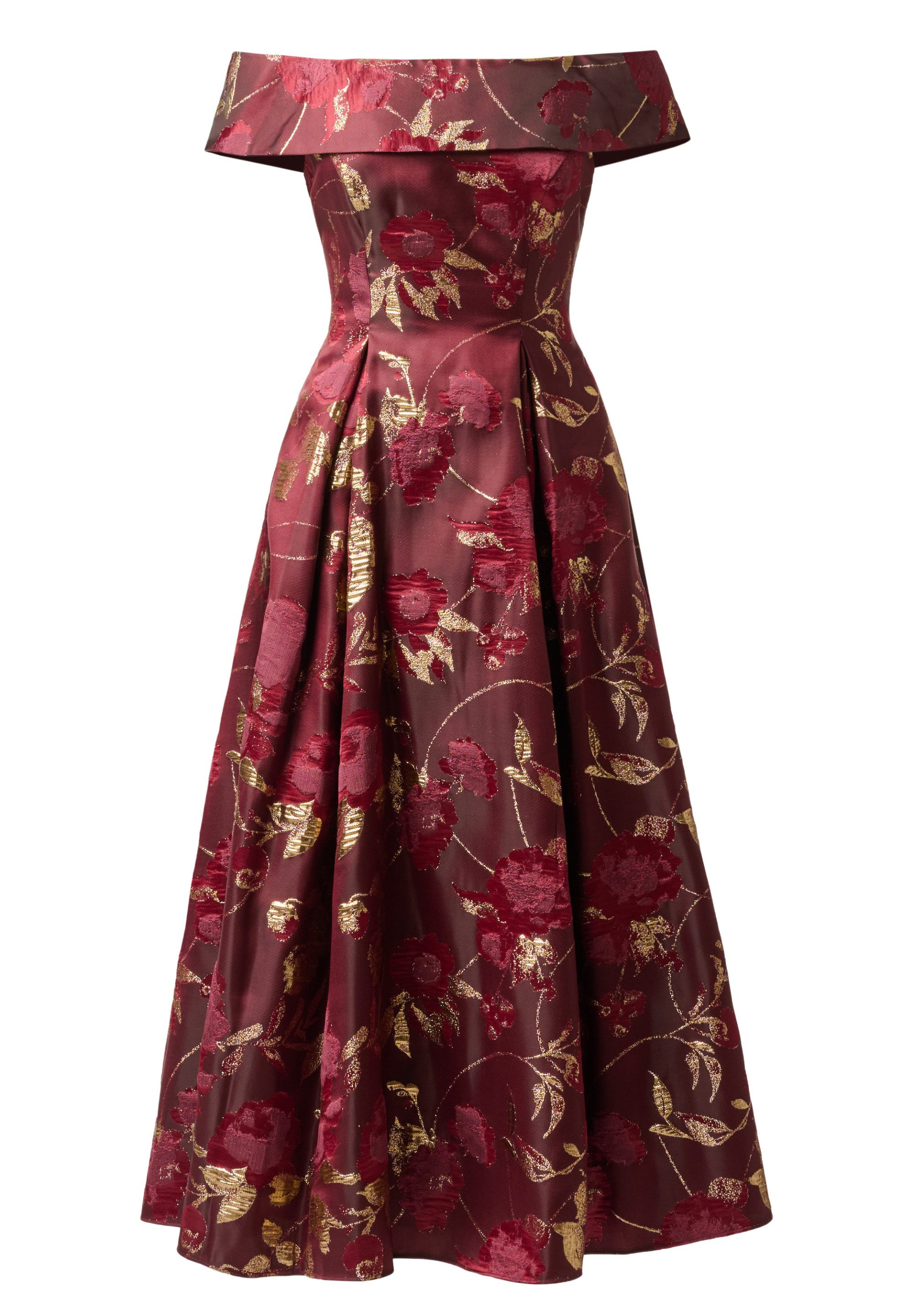 Adrianna Papell Abendkleid Off Shoulder Midi Dress Tailliert, figurbetont, elegant