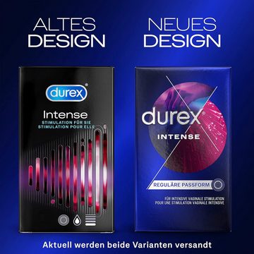 durex Kondome Intense Packung, 22 St., Komfortabler Sitz, mit Noppen, Rippen & viel Desirex-Gel