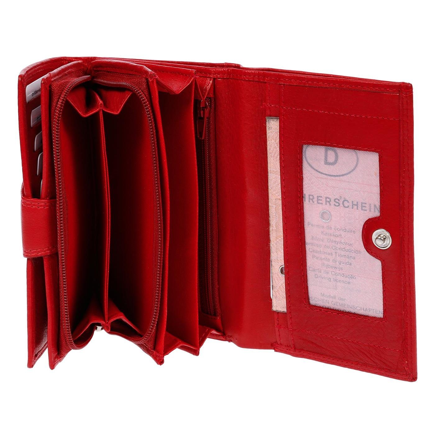 Große Schutz RFID echt Christian Geldbörse Wippermann Geldbörse rot Leder Portemonnaie Damen