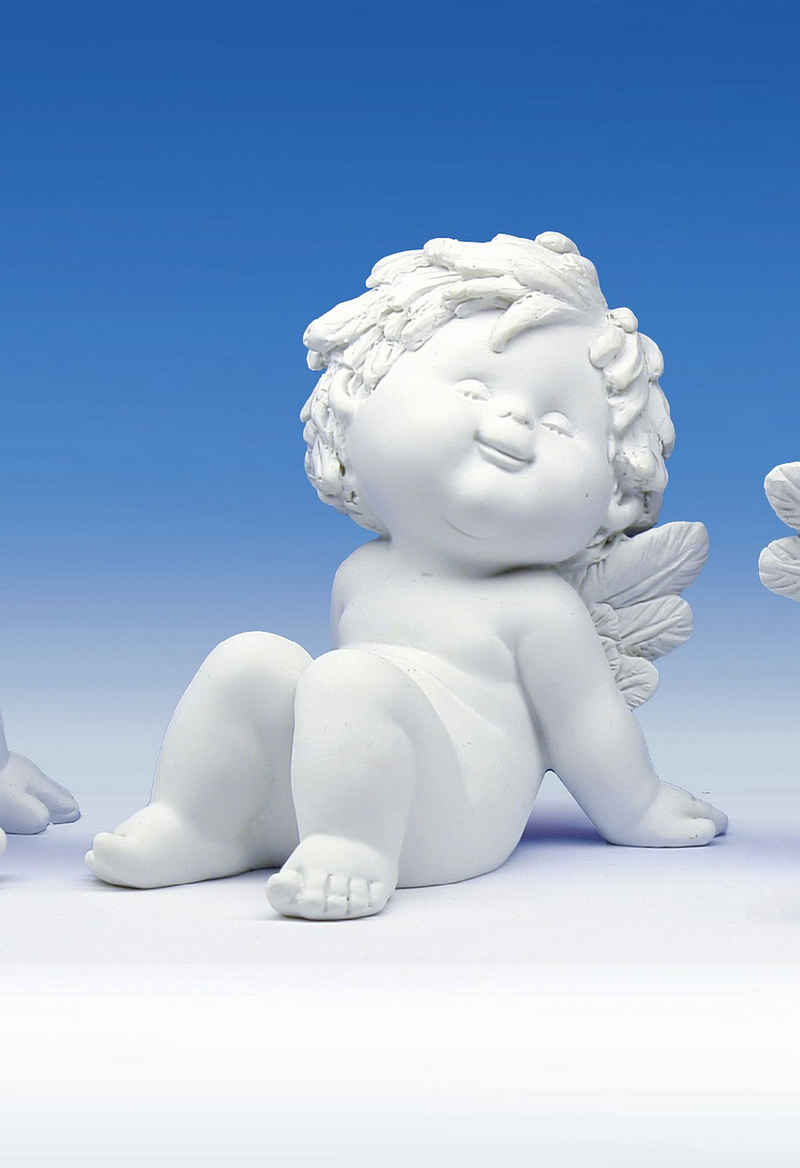 Small-Preis Engelfigur Engel Igor sitzend 12 cm groß in weiß