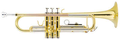 Classic Cantabile Bb-Trompete »TR-40ML Bb-Trompete - Schallbecher: 125 mm - ML-Bohrung: 11,68 mm - Ventile aus Edelstahl - Neusilber-Stimmzug - inkl. Koffer und Mundstück - gold«