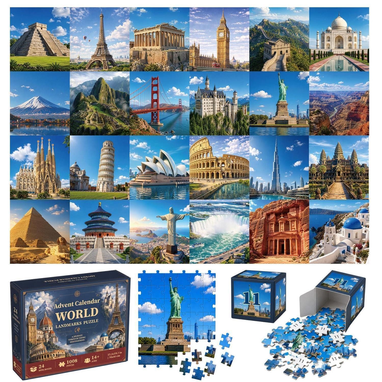 LuxusKollektion Spielzeug-Adventskalender Puzzle Adventskalender Welt Wahrzeichen 2026