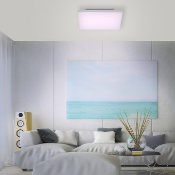 Paul Neuhaus Smarte LED-Leuchte LED Panel Deckenlampe Q - FRAMELESS Smart Home, Smart Home, CCT-Farbtemperaturregelung, RGB-Farbwechsel, Dimmfunktion, mit Leuchtmittel, Farbwechsel CCT RGB per Fernbedienung App Sprache