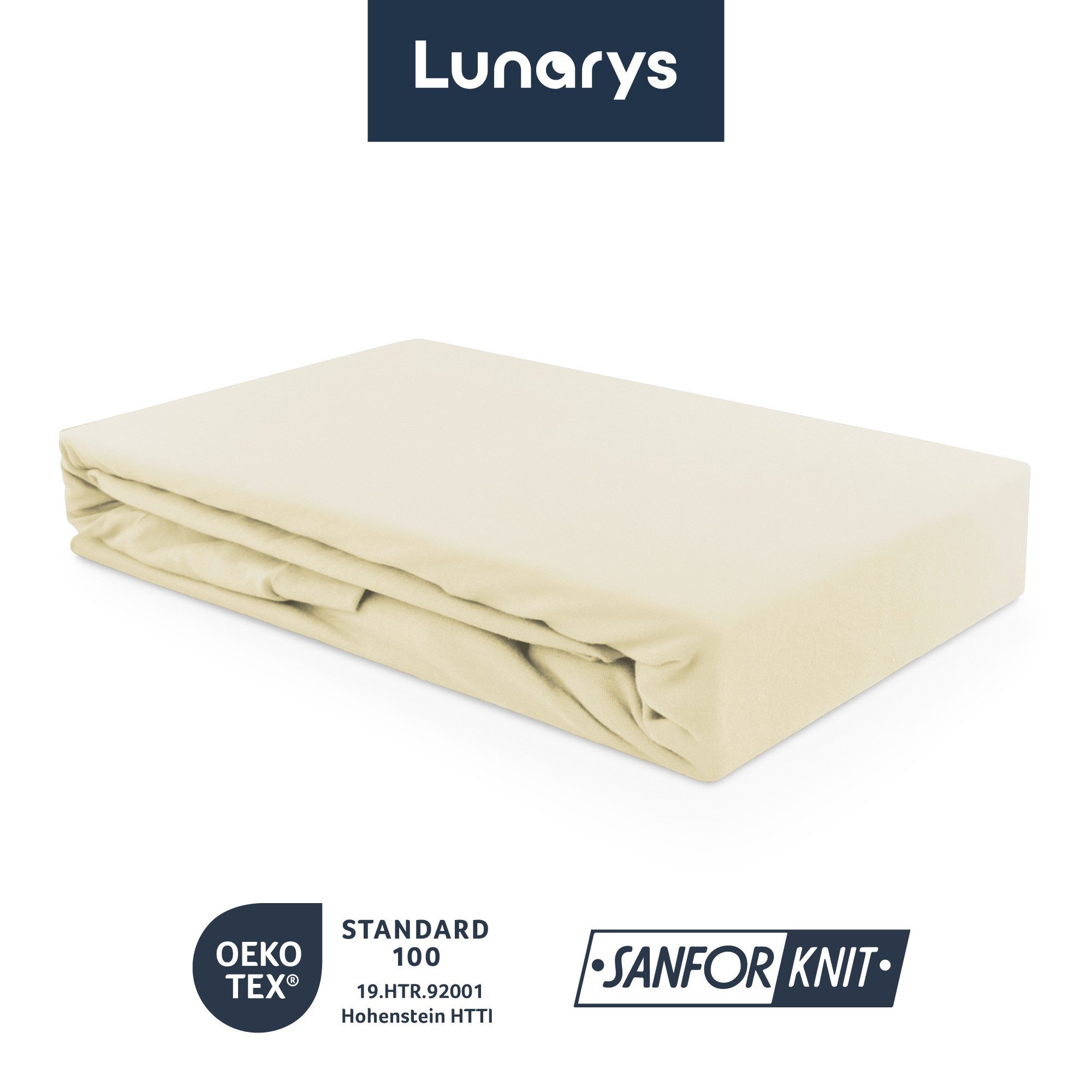 Lunarys Spannbettlaken SleepRoyal, Jersey-Elasthan, Gummizug: rundum, (1 Stück), 140x200 cm, 250 g/m², extrem hochwertig, weich & flauschig