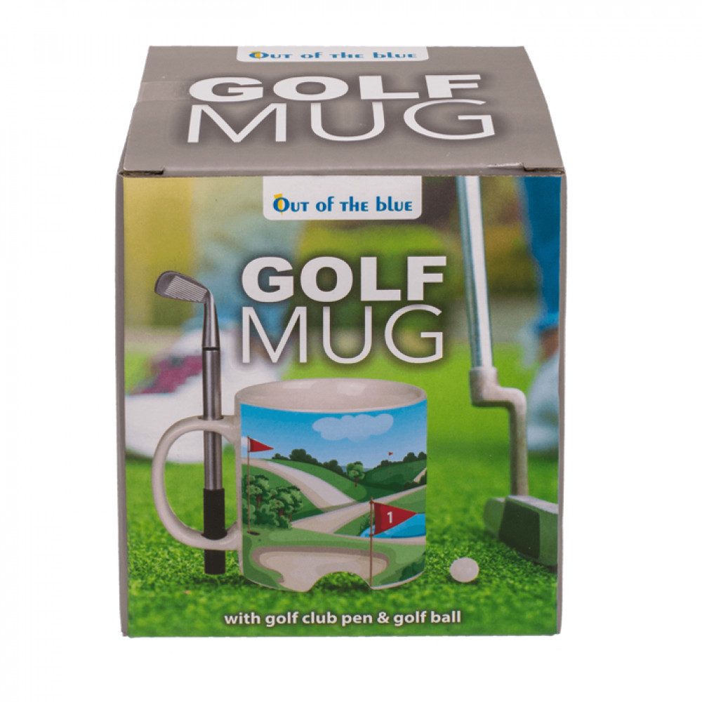Out of the Blue Tasse Kaffeetasse Motiv Golfplatz, mit Kugelschreiber Maße ca. 10 x 8 cm, au, 1-tlg., Steingut