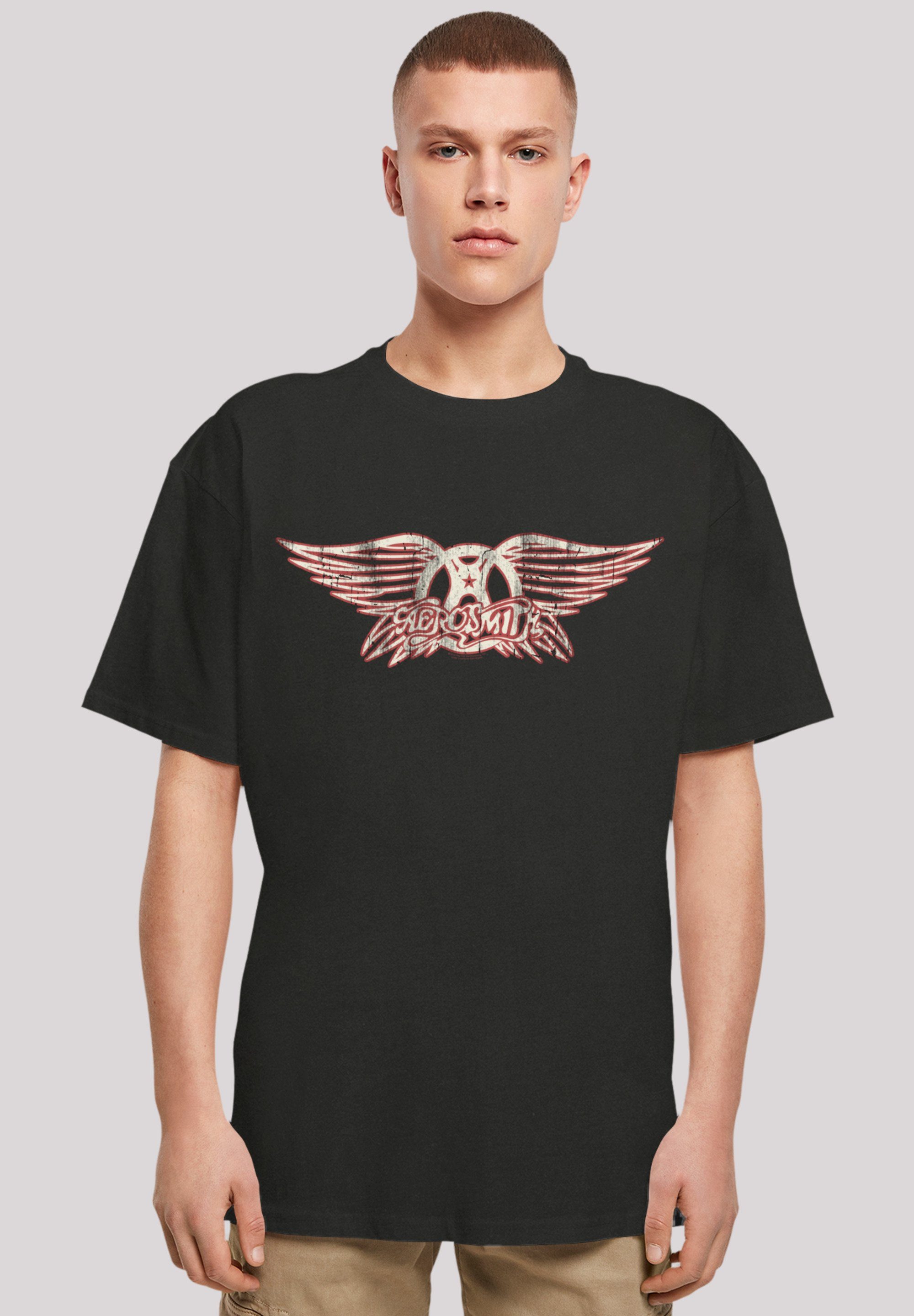 F4NT4STIC T-Shirt Premium Band Aerosmith Rock-Musik, Rock Qualität, schwarz Band Logo