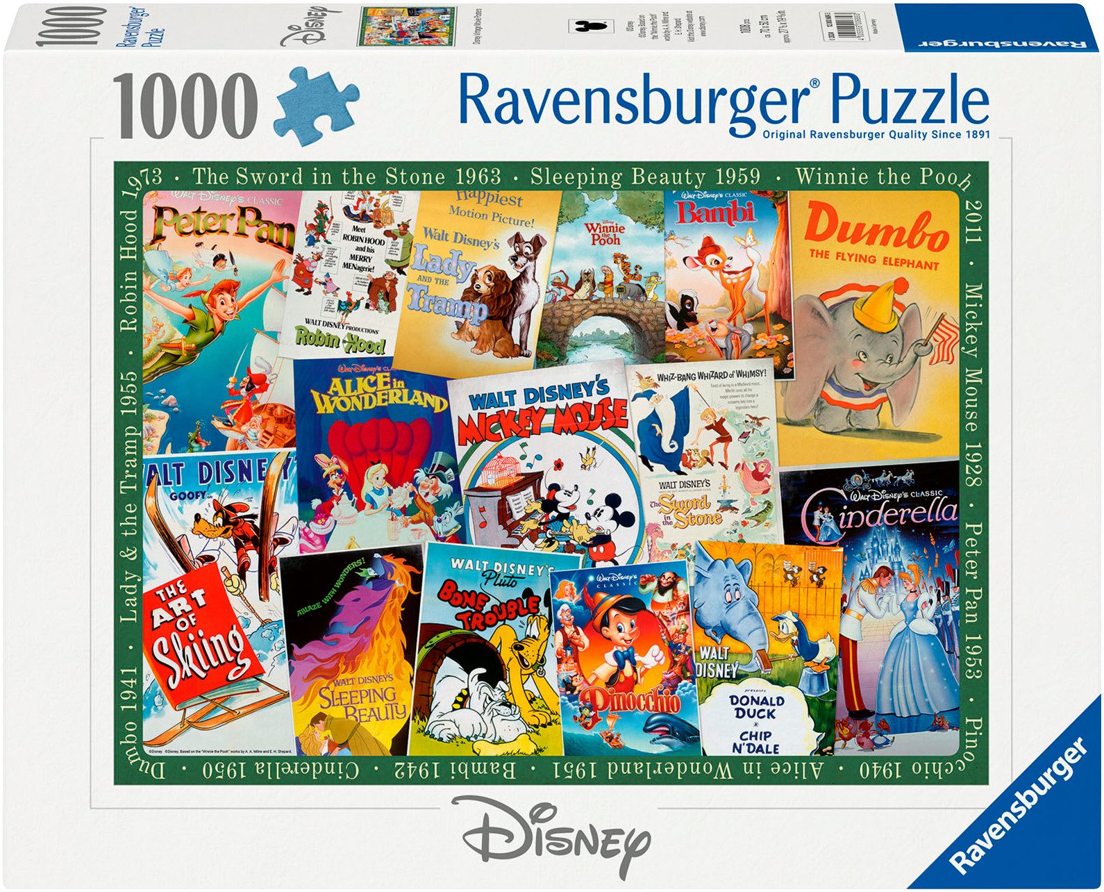 Ravensburger Puzzle Disney Classics, Vintage Movie Poster, 1000 Puzzleteile günstig online kaufen