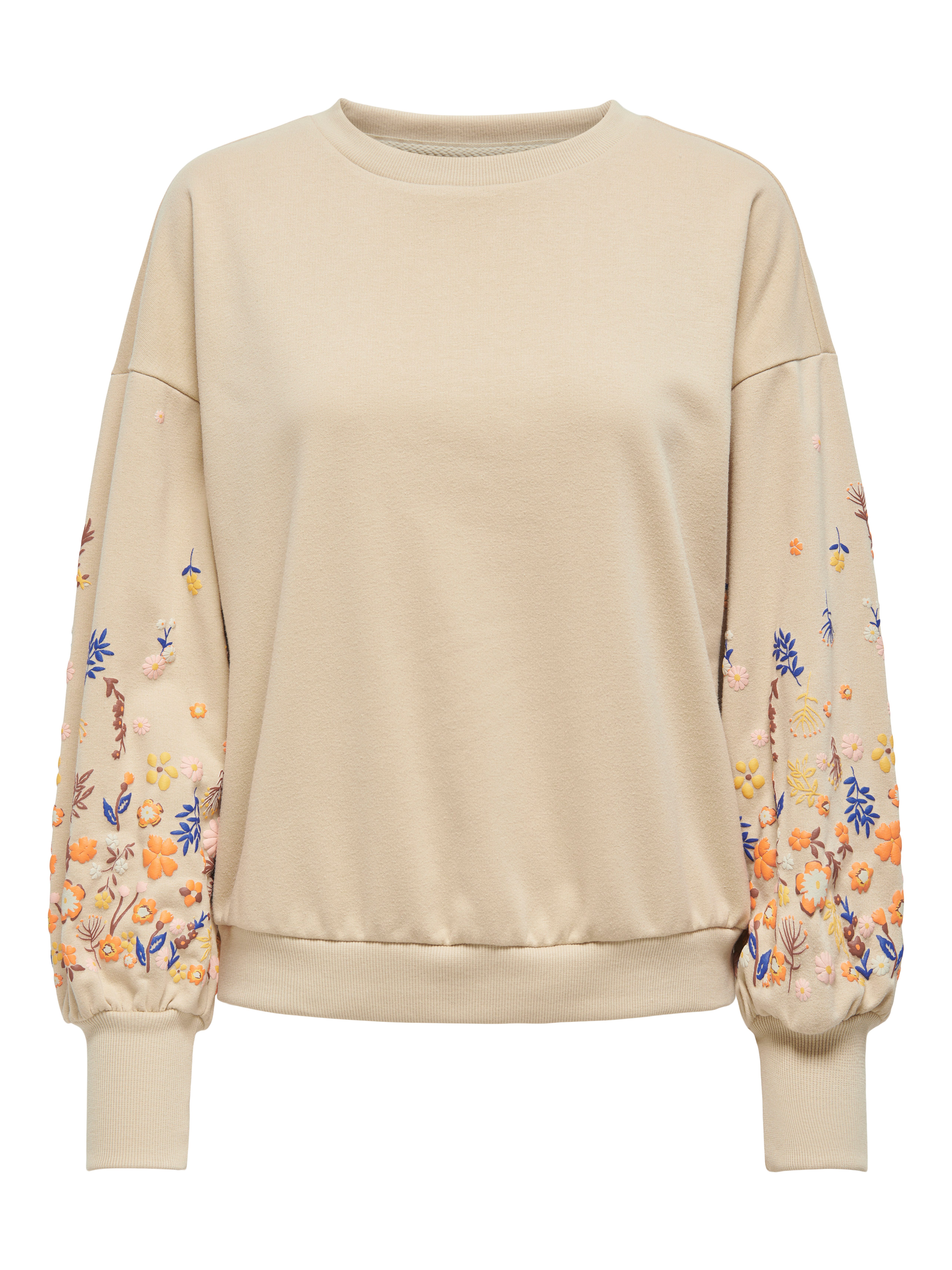 ONLY Sweatshirt ONLBROOKE L/S O-NECK FLOWER SWT Baumwollmischung, regular fit