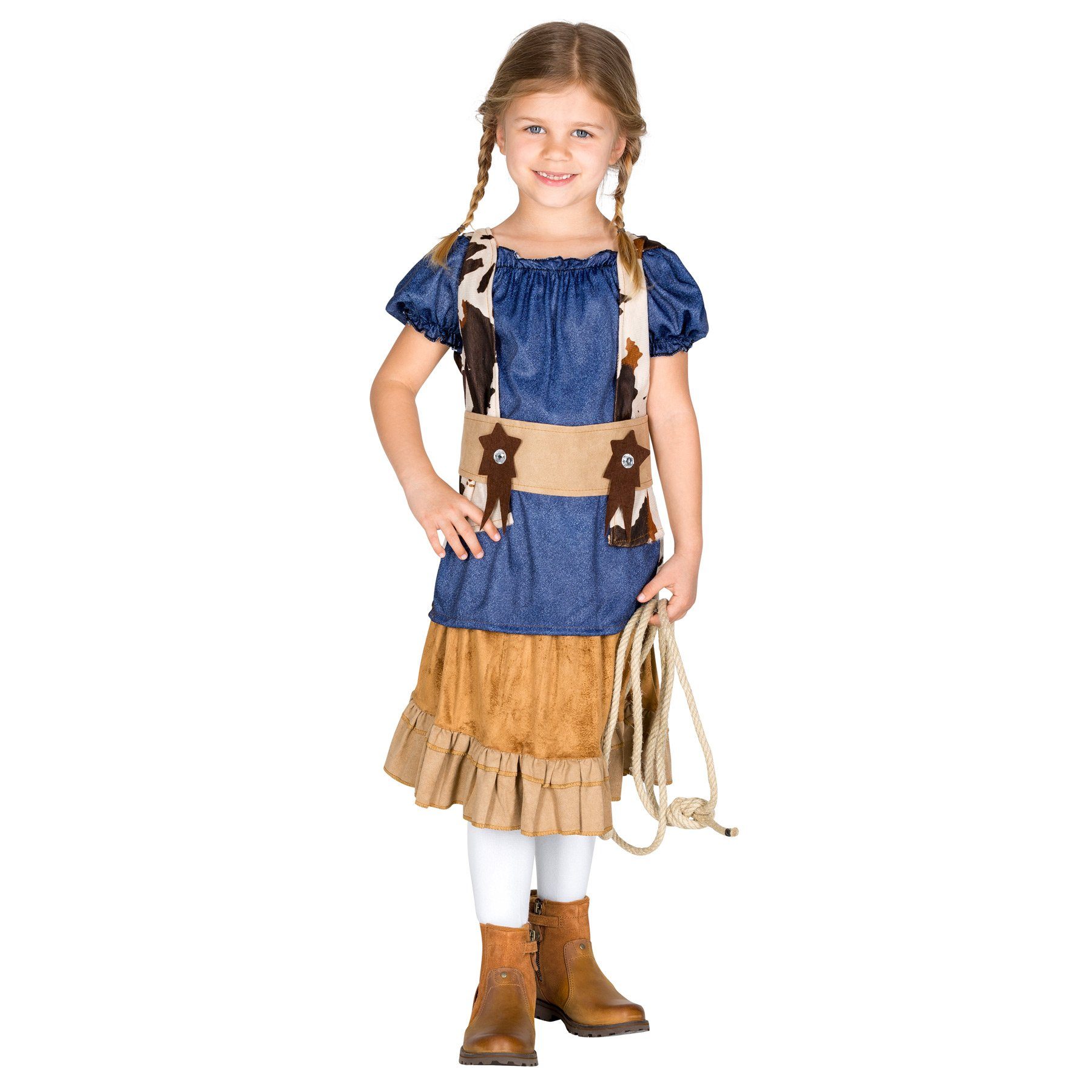 dressforfun Cowboy-Kostüm Mädchenkostüm Cowgirl Wynonna, Oberteil in Jeansoptik