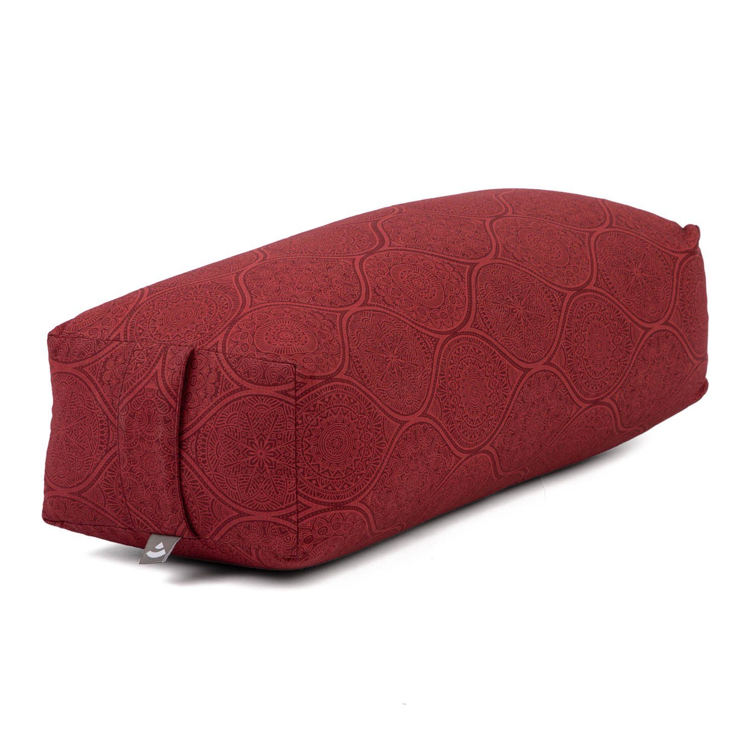 Yoga Bolster SALAMBA Bolster gemustert, 60x25x17cm Mayuri, dunkelrot, Kapok