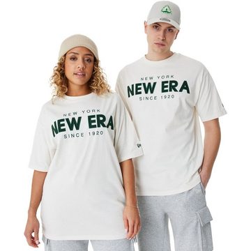 New Era Print-Shirt Oversized BRAND LOGO off white