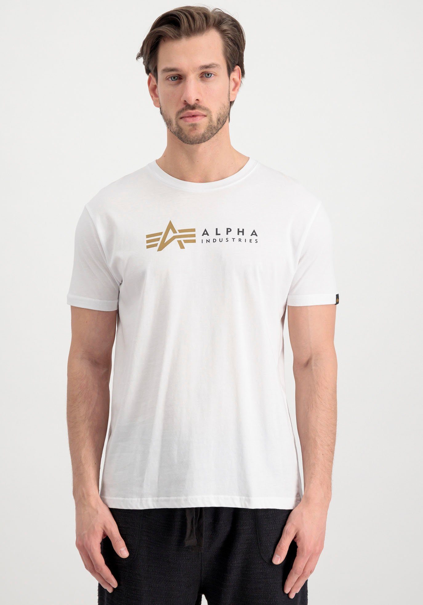 Alpha Industries Kurzarmshirt ALP-Alpha Label T white