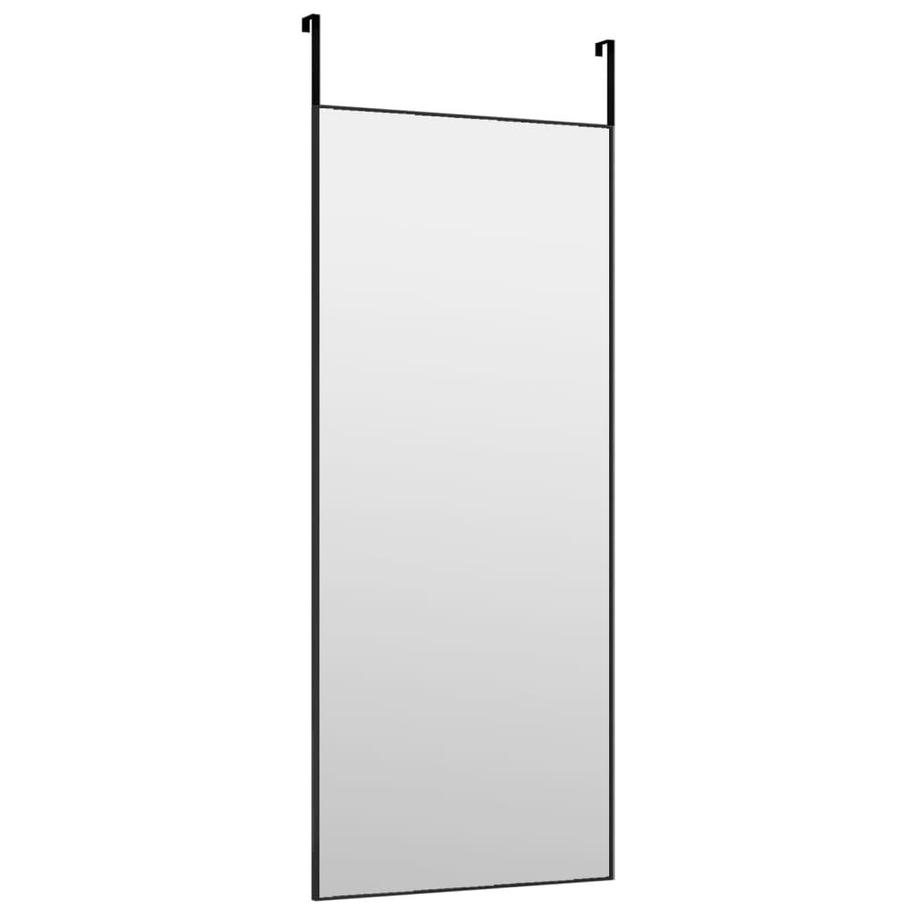 furnicato Wandspiegel Türspiegel Aluminium und 40x100 cm Schwarz Glas