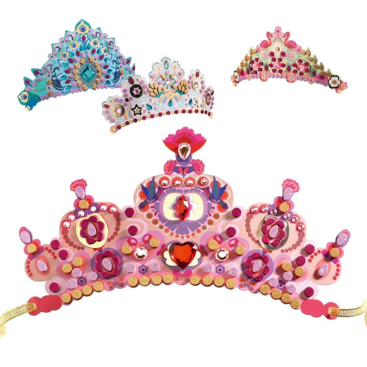 DJECO Kreativset DIY Mosaik-Diademe Prinzessin